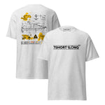 Maritime T-shirt with Tender Boat at Sea design, representing dual-use tender boats for ship-to-shore operations and emergency rescue on cruise ships.