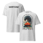 T-shirt design showing a mythical sea monster attacking a tanker ship, inspired by maritime legends, ocean myths, and seafaring folklore.