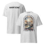 Crew T-shirt with “Angel Watch” design inspired by Christian seafaring tradition, showing protection, guidance, and faith during life at sea on cruise ships.