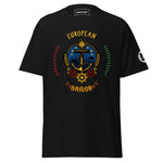 Maritime design featuring an anchor and compass with European symbolism and the text “European Sailor,” representing professional seafarer identity and crew pride.