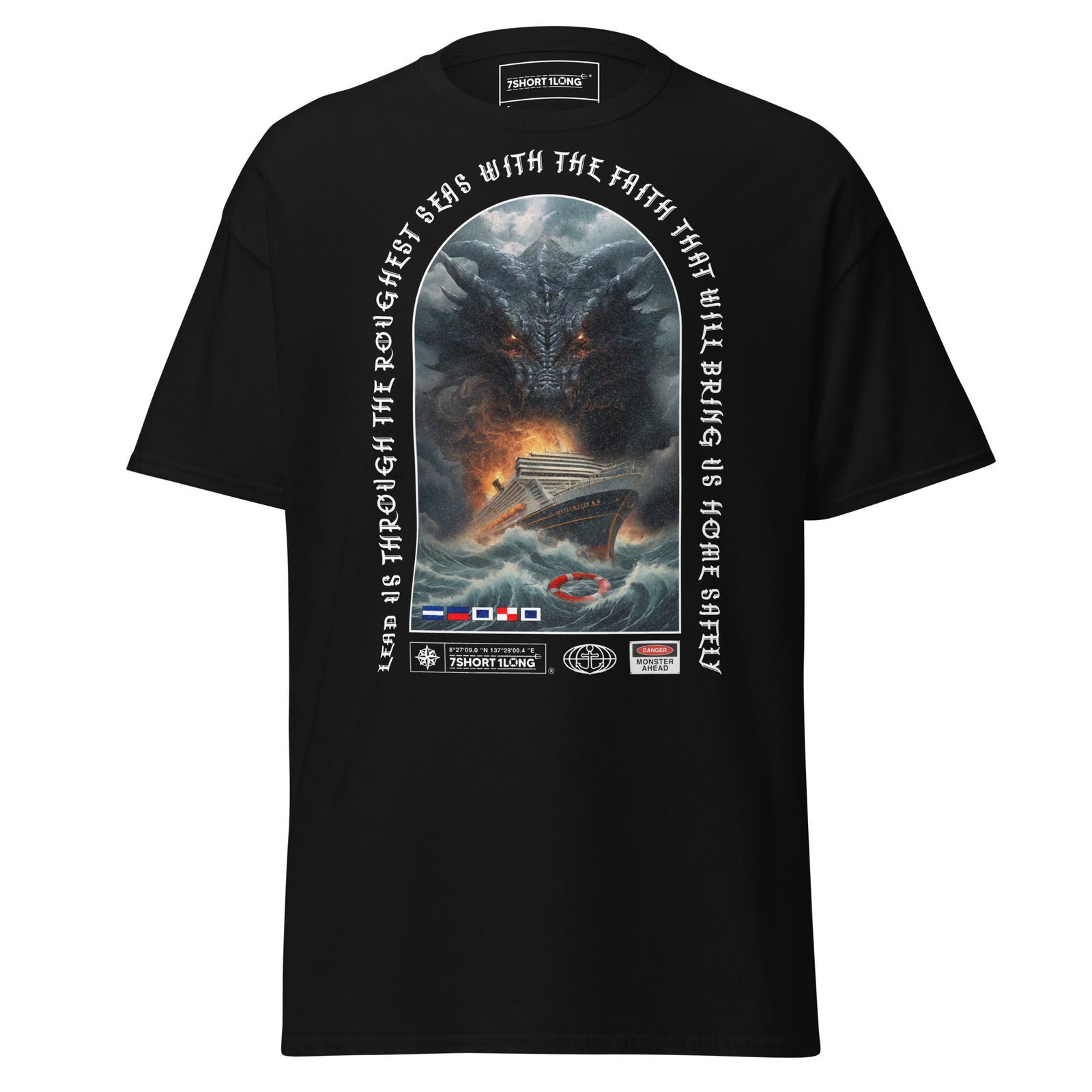 ocean storm monster shirt cruise vessel dramatic sea fantasy maritime graphic tee