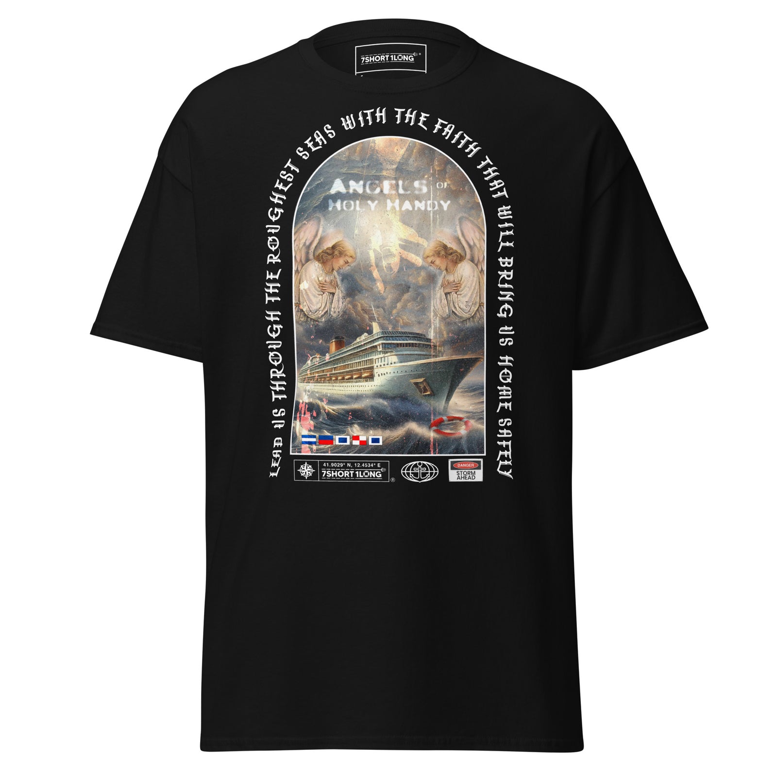 guardian faith cruise ship t-shirt jesus calms storm ocean liner waves christian tee