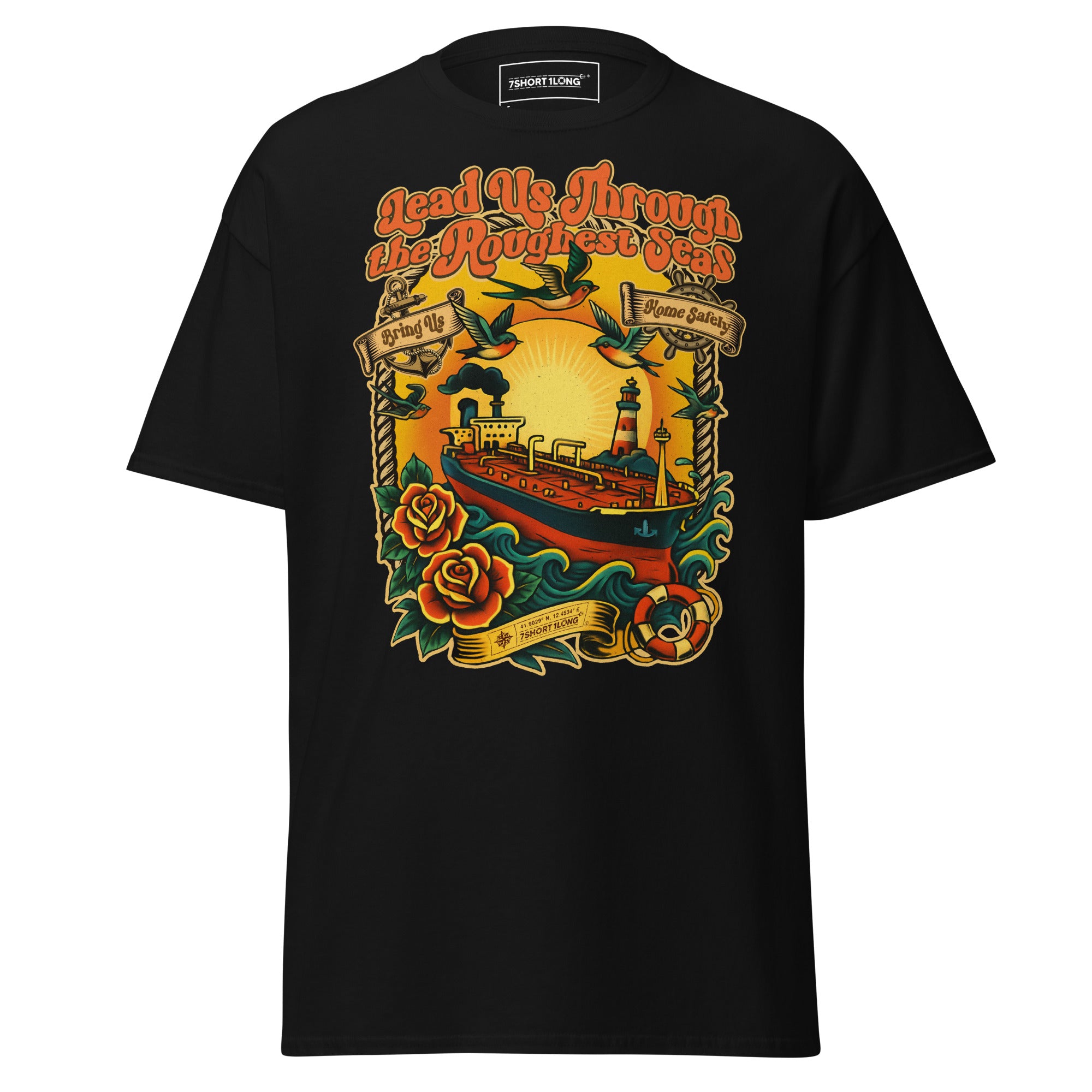 Tanker Ship Nautical Tattoo T Shirt Imagen secundaria del producto