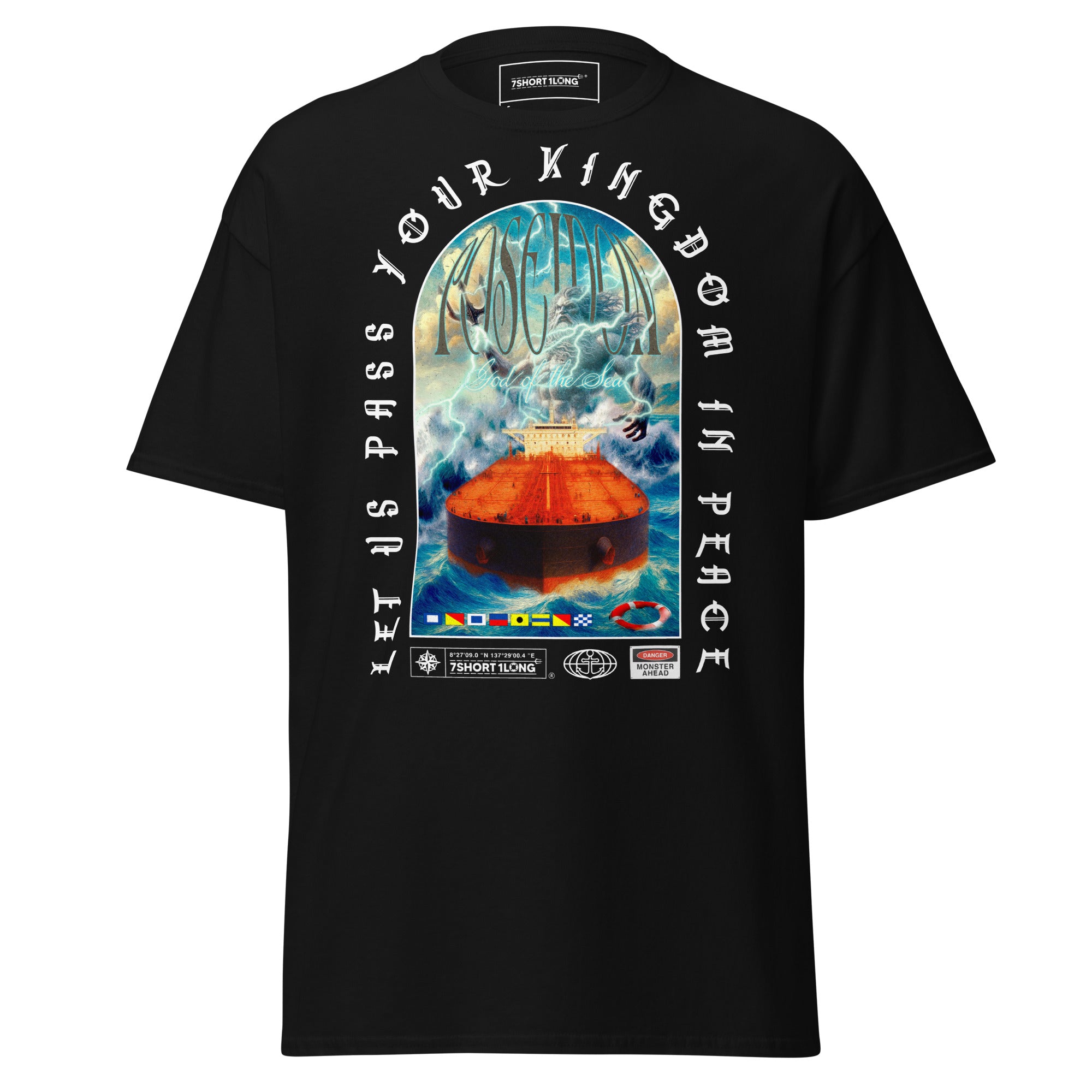 poseidon ocean god t-shirt tanker vessel storm sea nautical lifestyle shirt