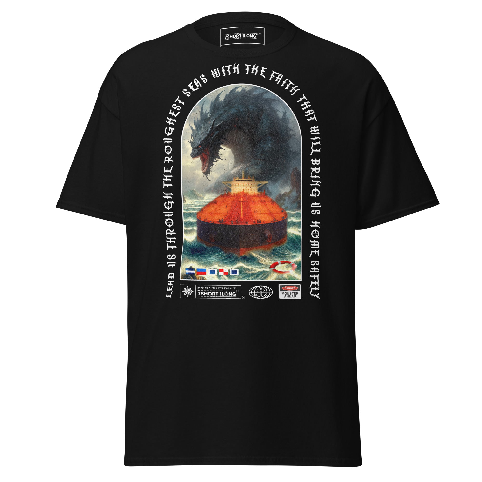 ocean monster attack t-shirt tanker vessel storm sea nautical lifestyle apparel