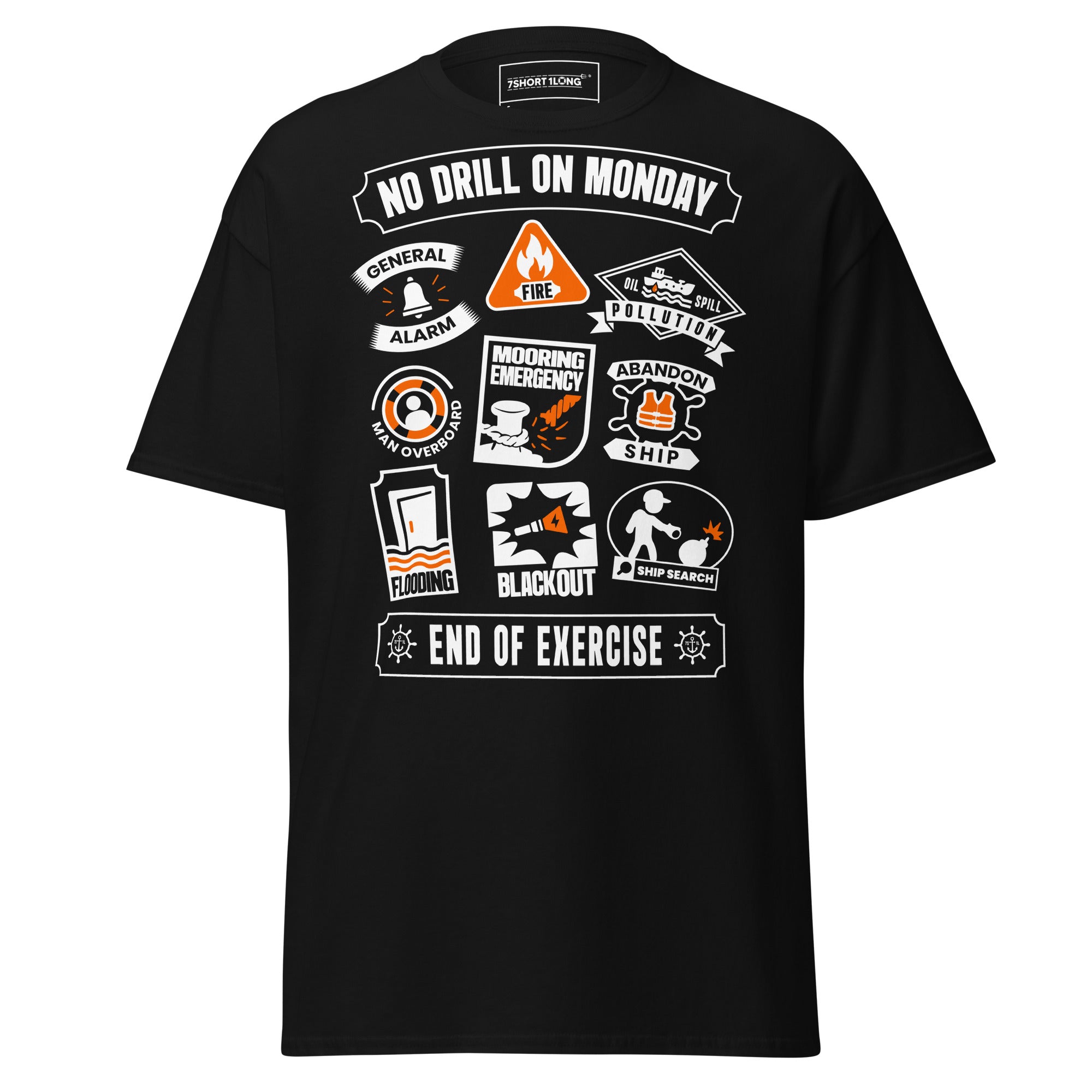 Seafarer T-Shirt No Drill On Monday Maritime Safety Crew Design Image secondaire du produit