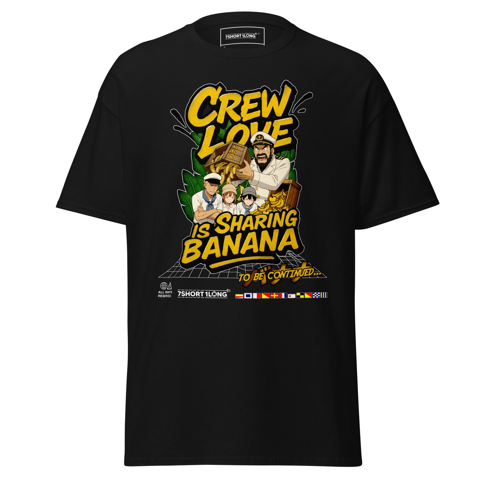 funny sailor t-shirt anime crew humor banana design nautical lifestyle apparel white