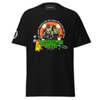 Unisex black Housekeeping Department T-Shirt by 7SHORT1LONG® with a classic crew neck and printed department logo on front.