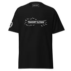 Black Seagull Club Maritime Seafarer T-Shirt with bold seagull graphic and 7SHORT1LONG branding, nautical streetwear tee