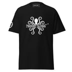 Black Kraken Seafarer Nautical T-Shirt with bold octopus design and 7SHORT1LONG branding, nautical streetwear tee