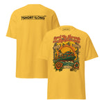 Tattoo-style maritime T-shirt inspired by container ship crew life and classic seafarer tattoo art, dedicated to the legacy of Sailor Jerry and traditional maritime symbolism.