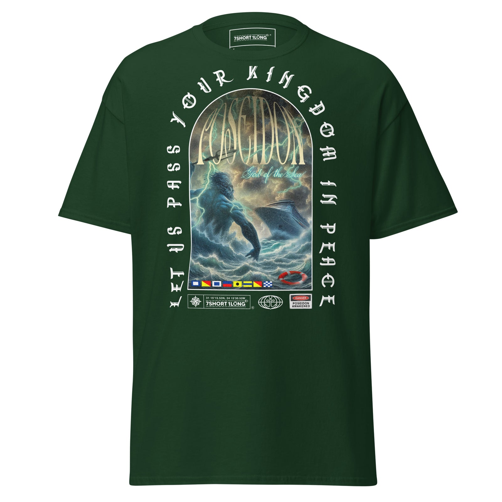 ocean liner poseidon shirt sea god nautical mythology cruise ship design tee