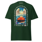 Forest green unisex Christian Angel Protection Tanker T-Shirt by 7SHORT1LONG® featuring a front graphic design.
