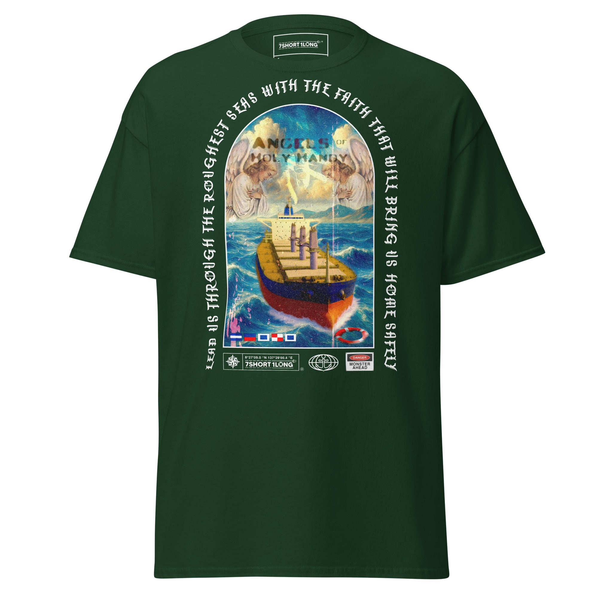 guardian angel maritime t-shirt christian ship ocean waves bulk carrier faith design