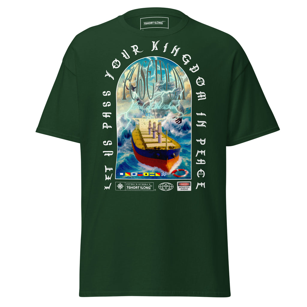 maritime poseidon t-shirt greek god ocean waves ship design seafarer lifestyle apparel