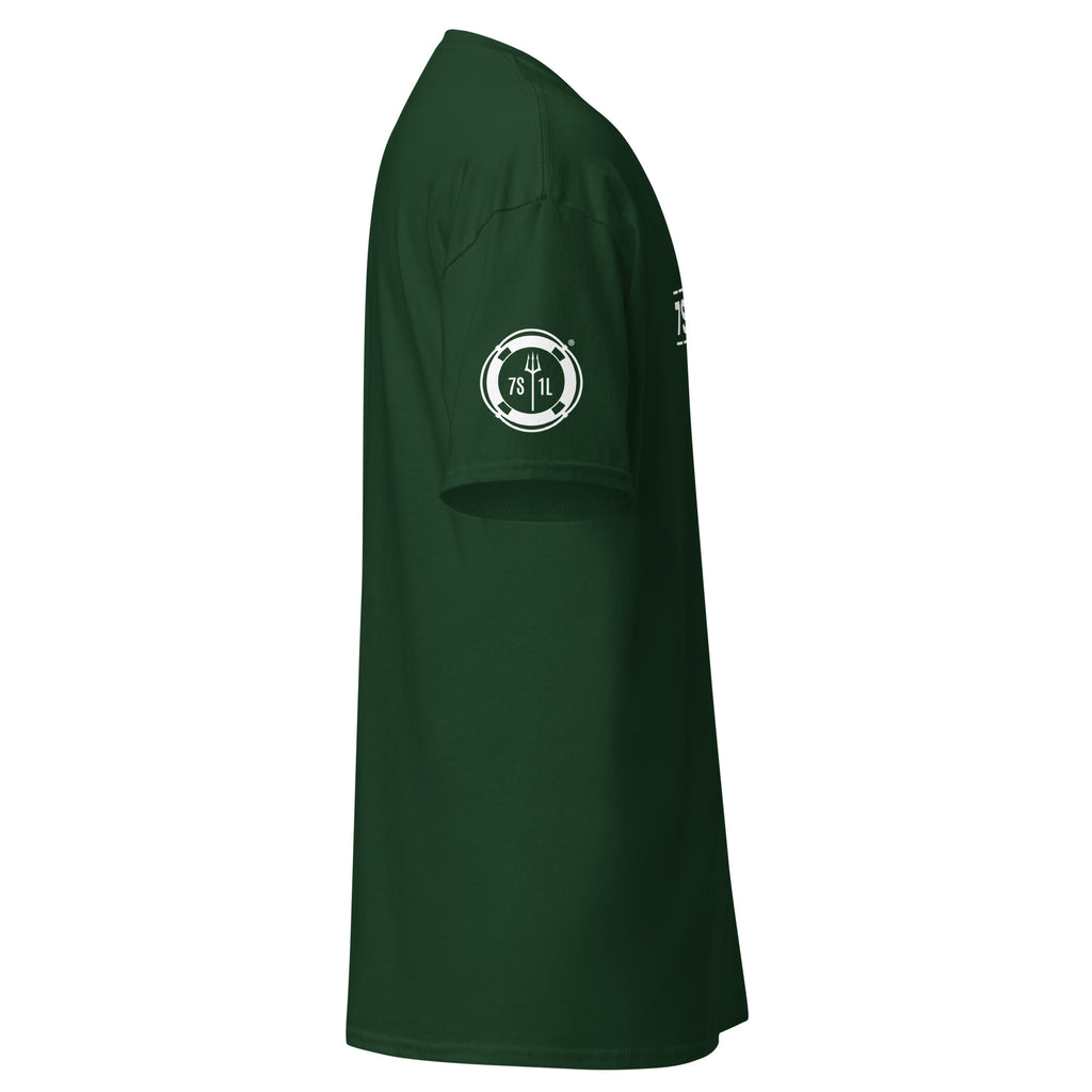 Green Seafarer Color Splash Nautical T-Shirt with 7SHORT1LONG logo and splash graphic, marine inspired streetwear