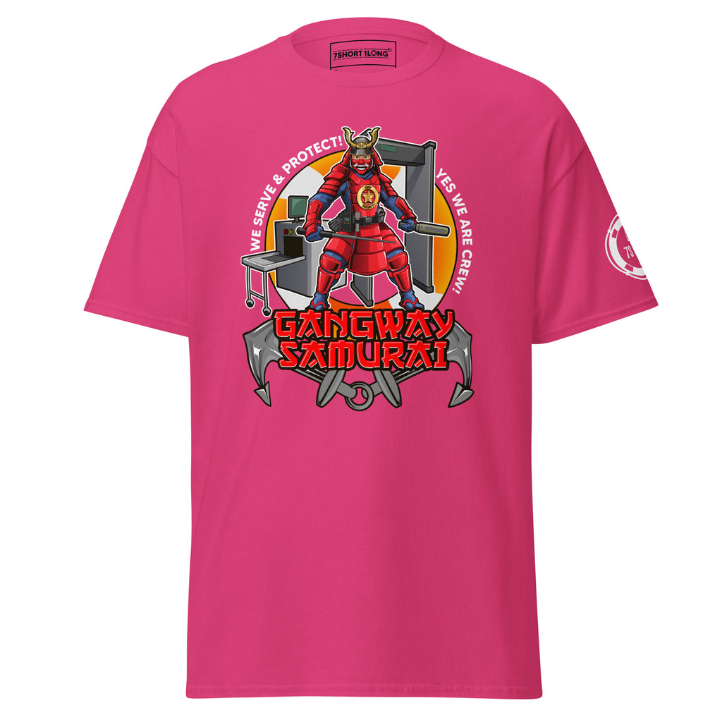 Maritime T-shirt with Ship Security design, representing cruise ship security roles including SSO, deputy security officer, security officers, and guards.