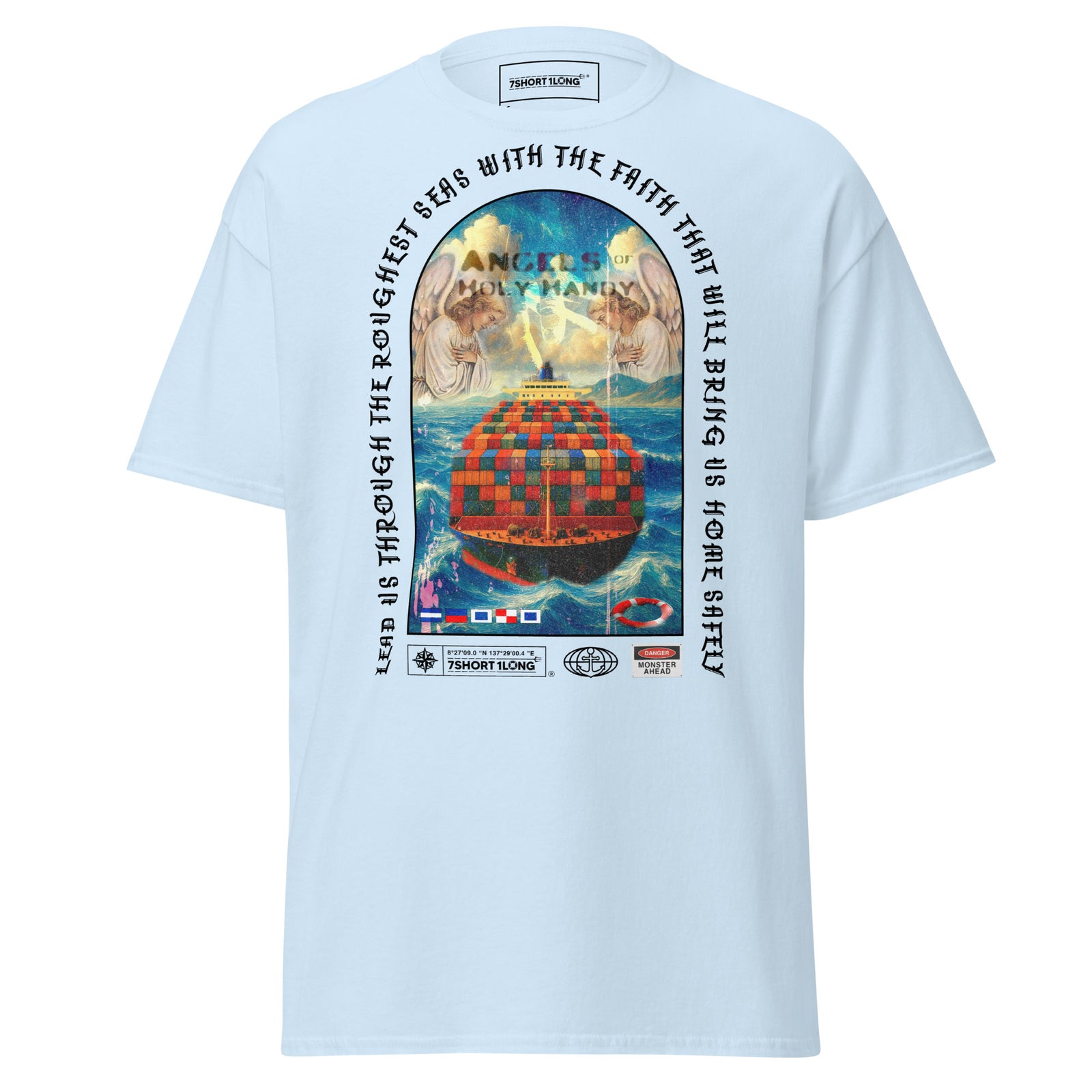 christian seafarer shirt container ship angel protection ocean faith graphic tee