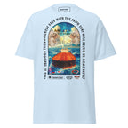 Light blue Christian Angel Protection Tanker T-Shirt by 7SHORT1LONG® featuring a front design, unisex classic fit.