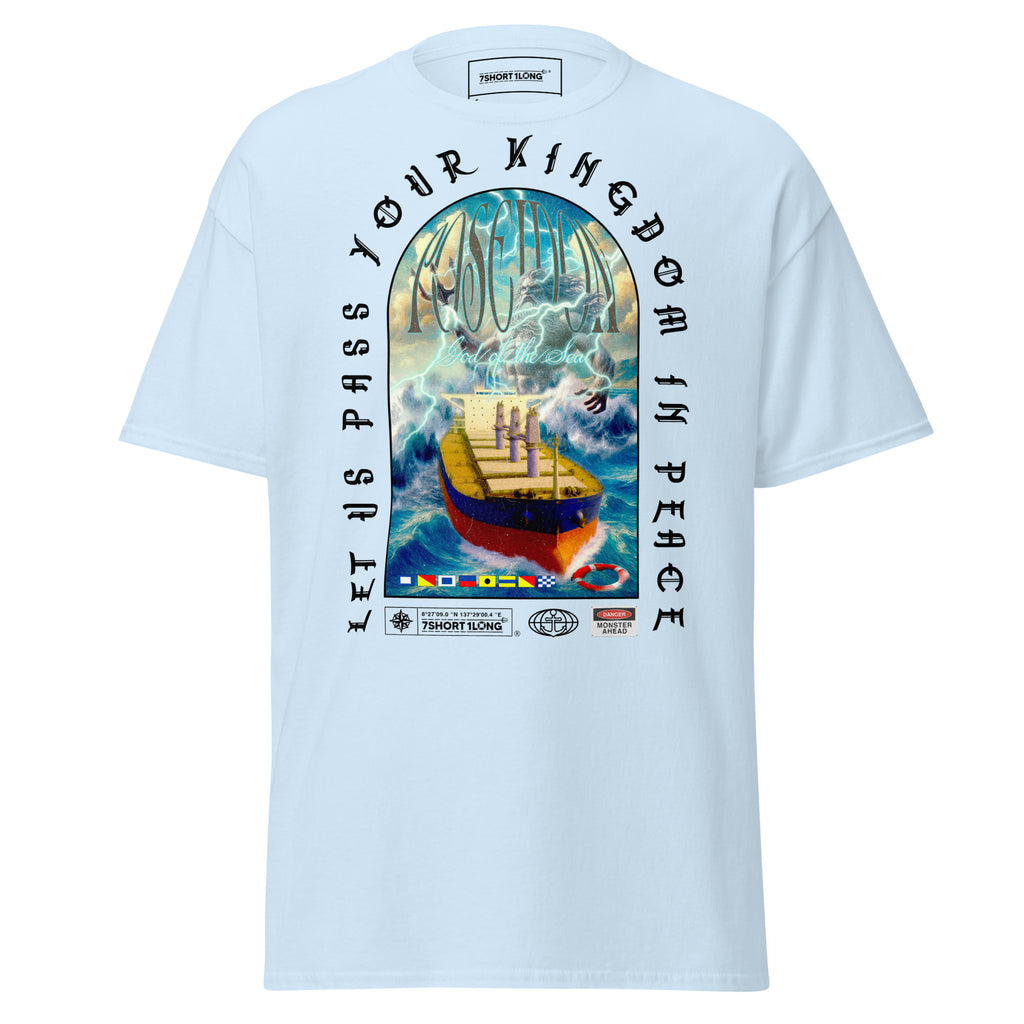greek mythology poseidon t-shirt ocean god ship waves nautical lifestyle graphic tee