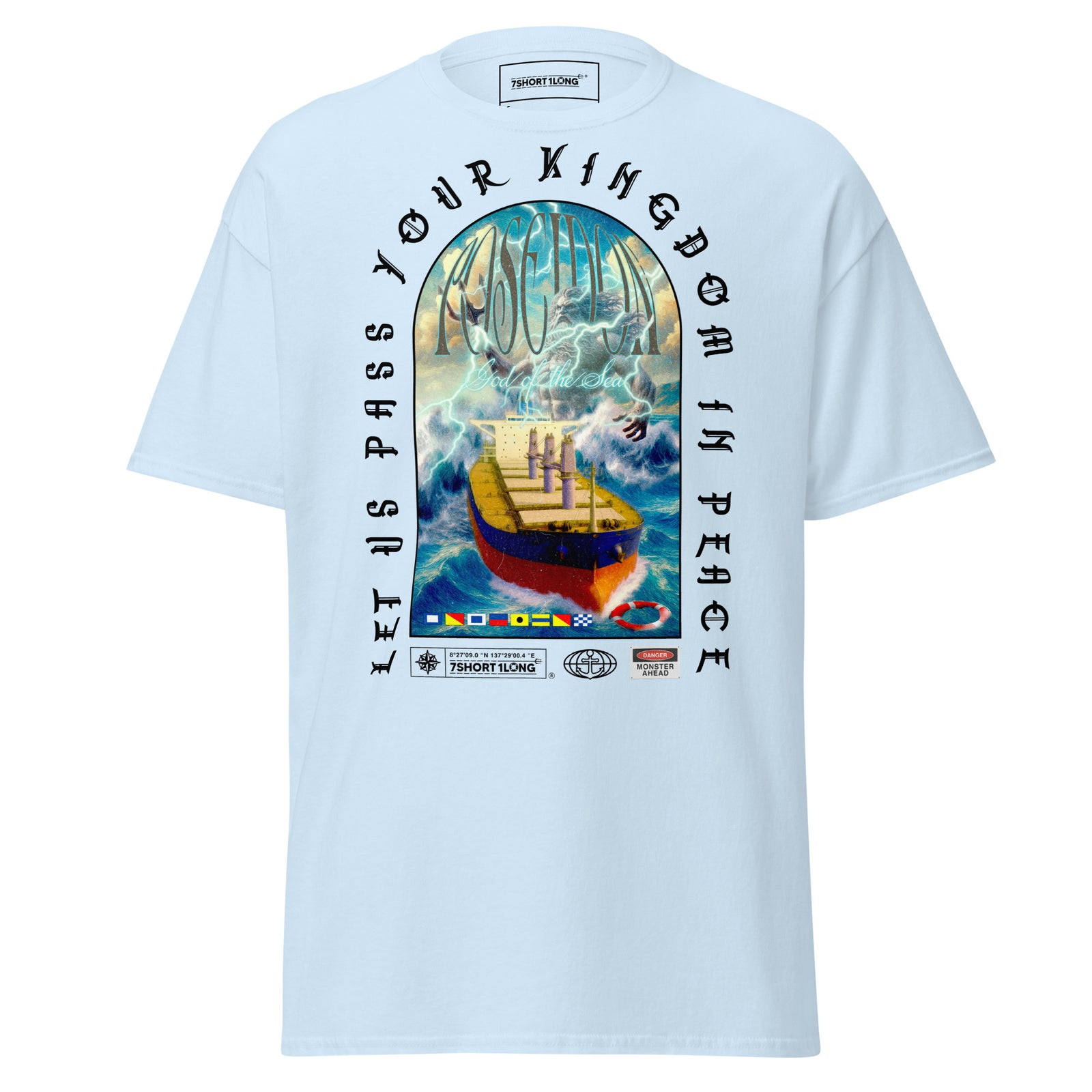 greek mythology poseidon t-shirt ocean god ship waves nautical lifestyle graphic tee