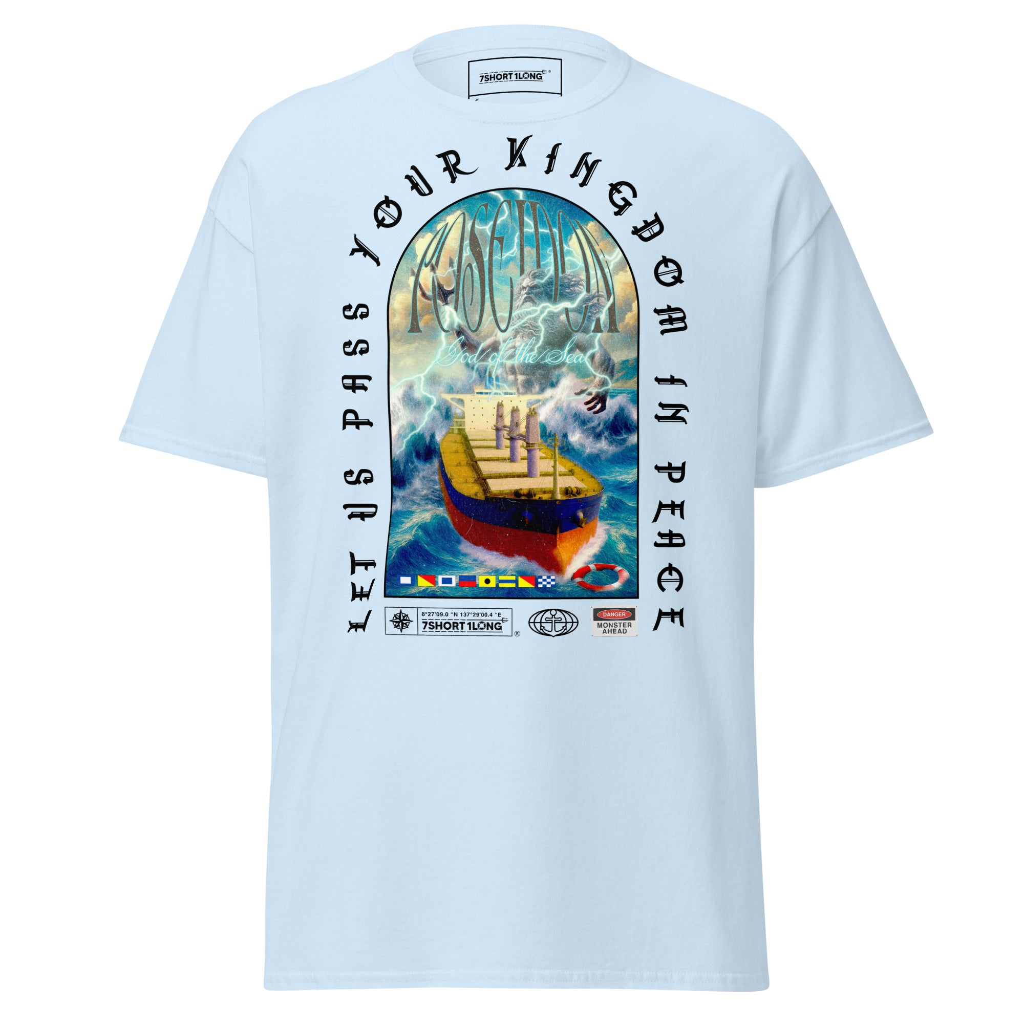 greek mythology poseidon t-shirt ocean god ship waves nautical lifestyle graphic tee