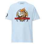 Light blue unisex Deck Vs Engine Department T-Shirt by 7SHORT1LONG® showing front view with classic fit.