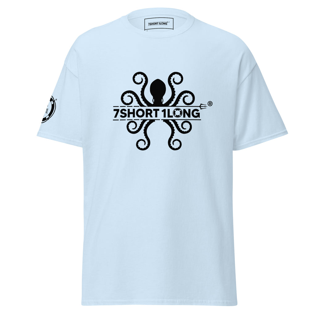 Kraken Seafarer Nautical T-Shirt with bold octopus artwork and 7SHORT1LONG logo, marine streetwear clothing