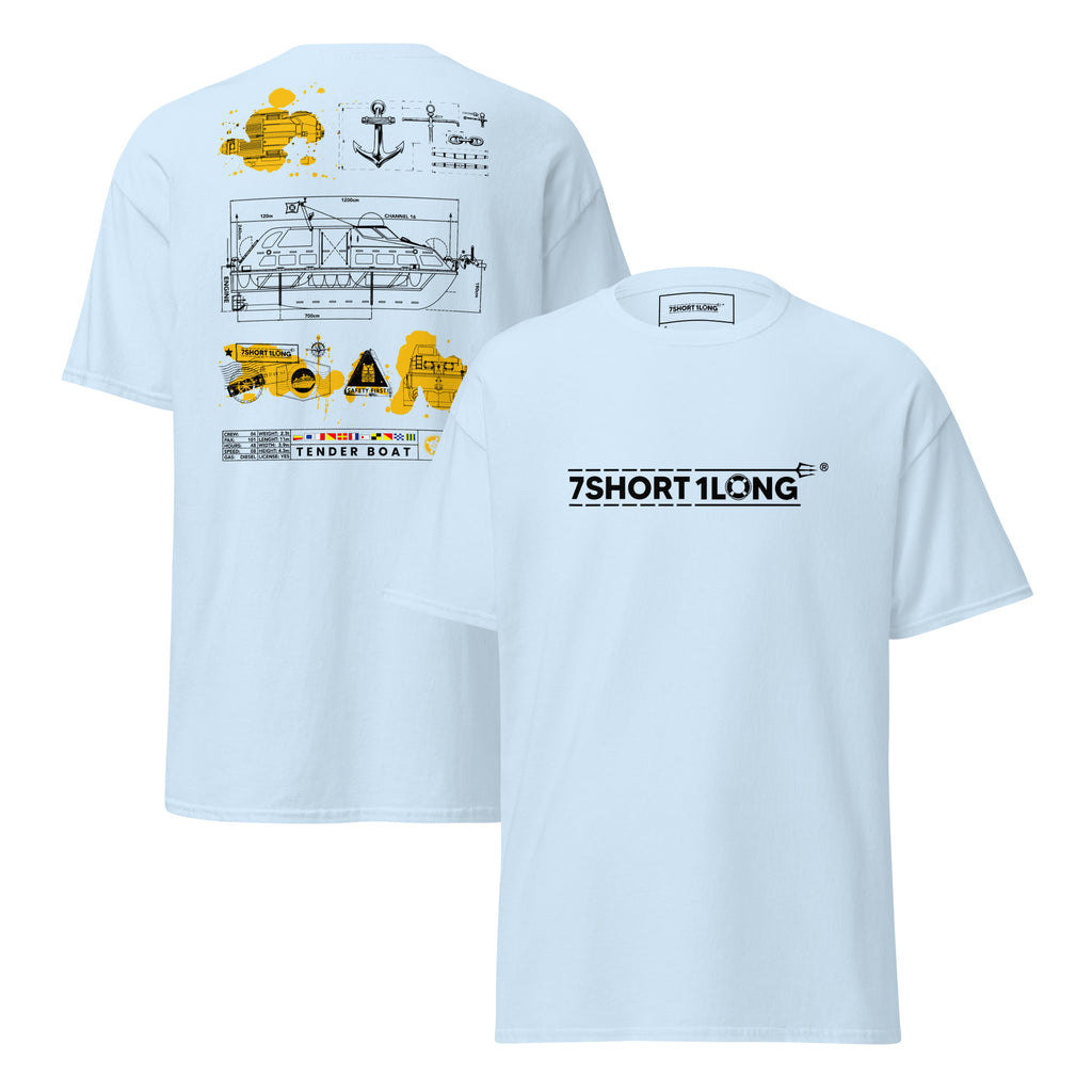 autical vessel schematic t-shirt tender boat crew apparel marine technical drawing shirt