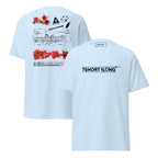 Light blue unisex Fast Rescue Boat Nautical Crew T-Shirt by 7SHORT1LONG®, front and back view showing nautical graphic design.