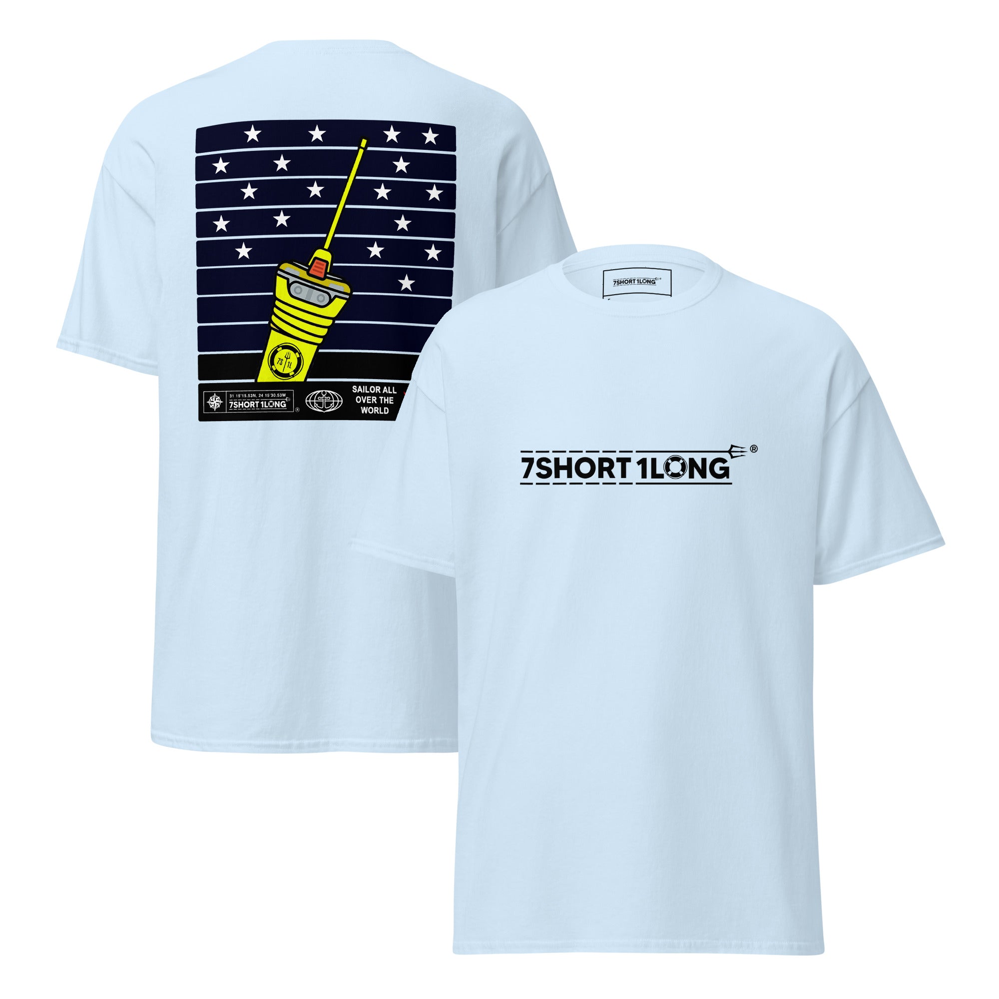 Maritime Emergency Beacon T-Shirt – EPIRB Signal Design Seafarer White Shirt