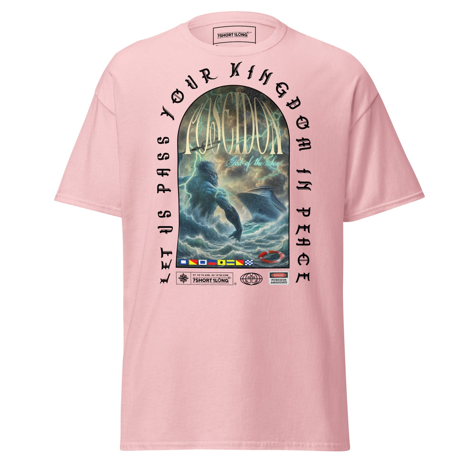 modern poseidon t-shirt cruise ship ocean storm greek mythology nautical graphic tee