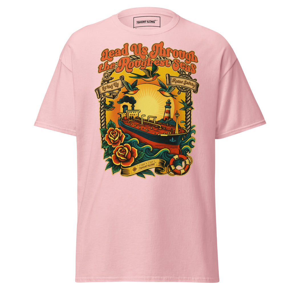 sailor tattoo t-shirt tanker ship ocean waves classic nautical maritime graphic tee