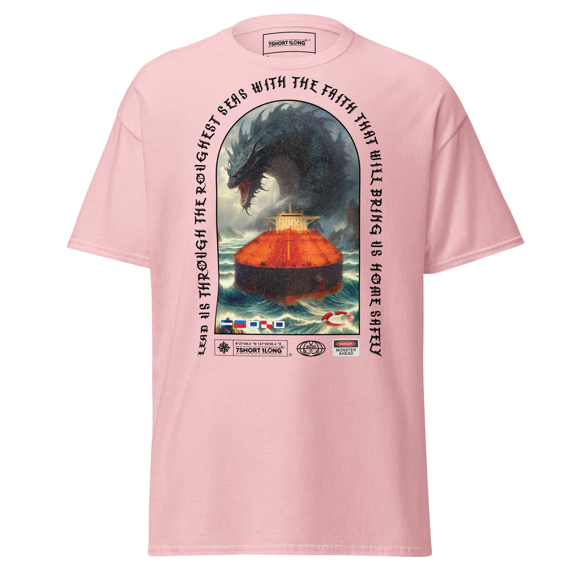 nautical fantasy tanker shirt ship sea monster storm maritime graphic tee