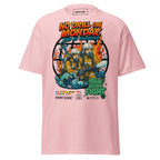 Light pink unisex Fire Drill T-Shirt with Safety at Sea Nautical Crew design by 7SHORT1LONG®, featuring nautical symbols on the front.