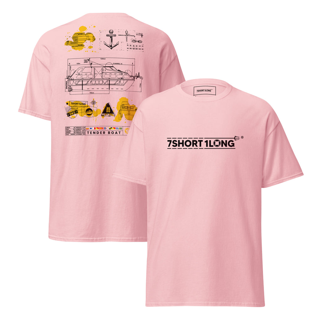 ship tender blueprint shirt maritime vessel layout design ocean engineering graphic tee