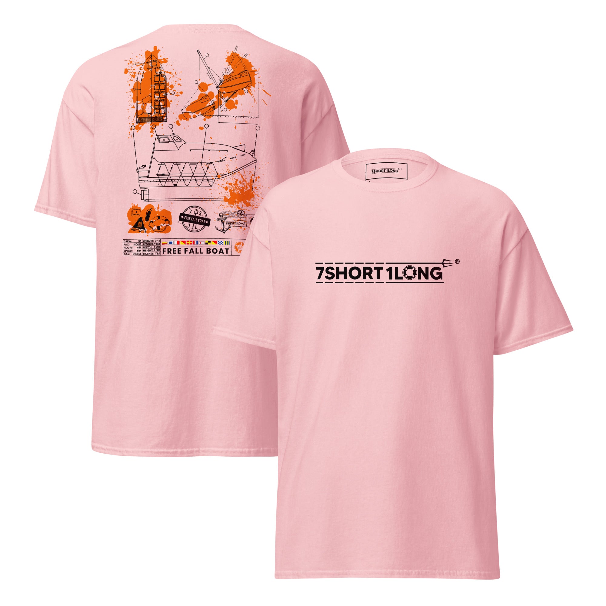 maritime free fall boat t-shirt emergency evacuation vessel design seafarer survival gear