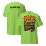 Tattoo-style maritime T-shirt inspired by cruise ship crew life and classic seafarer tattoo art, dedicated to the legacy of Sailor Jerry and traditional maritime symbolism.