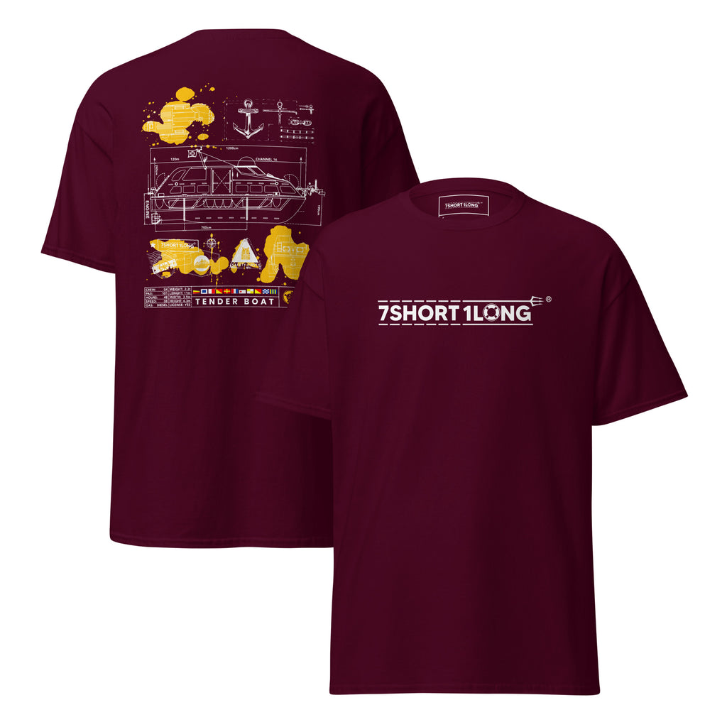 maritime tender boat t-shirt technical ship drawing crew apparel ocean vessel design tee