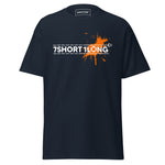 maritime T-shirt with 7-Shot-One-Long logo print and orange solor spot inspired by nautical alarm signals and seafarer culture.