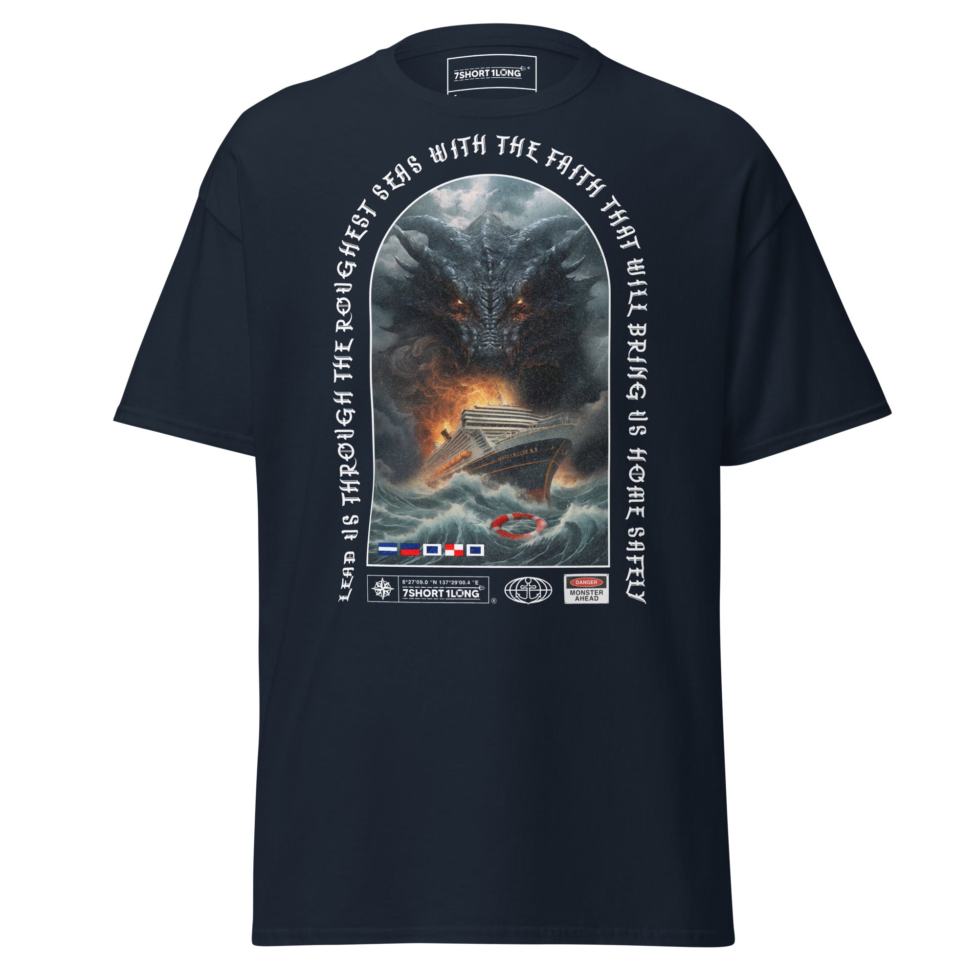 Sea Monster Cruise Ship Attack T-Shirt Secondary image