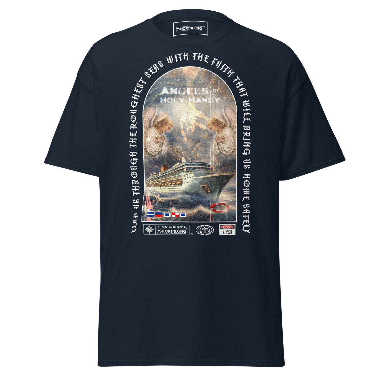 christian maritime cruise t-shirt jesus calms storm ocean liner faith graphic tee