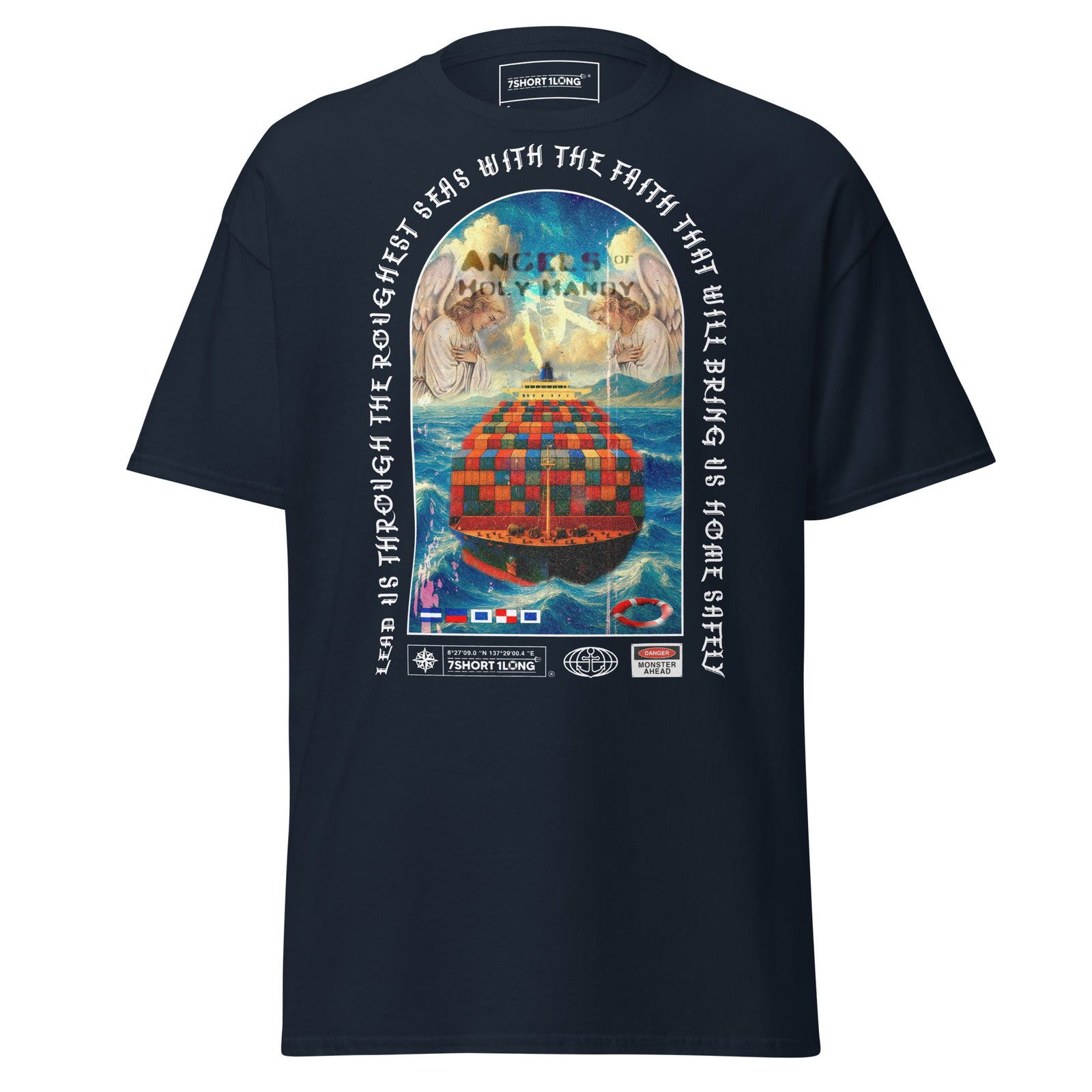 christian nautical shirt container vessel angel protection sea safety faith design tee