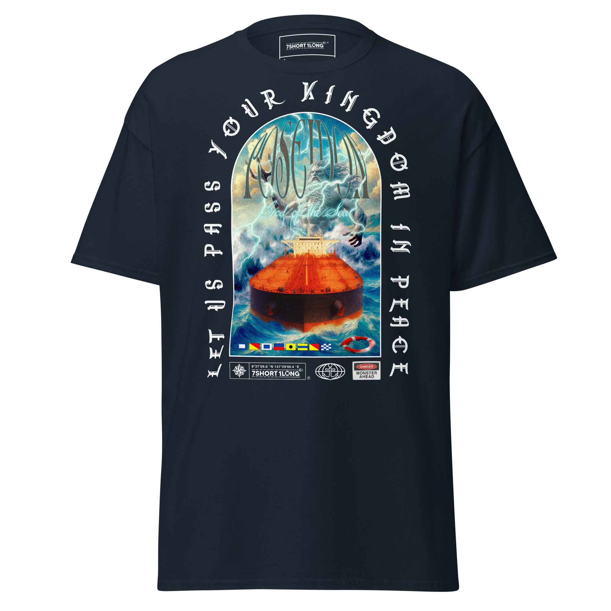 oil tanker poseidon shirt sea god nautical mythology ocean vessel design tee