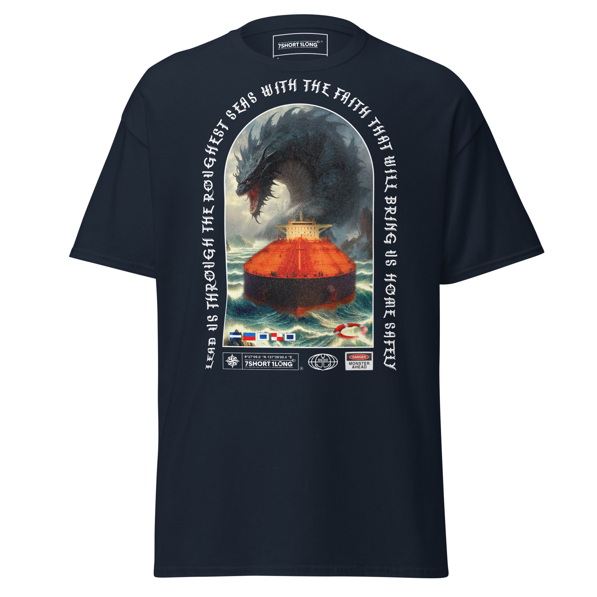 seafarer monster t-shirt tanker ship ocean storm attack nautical apparel