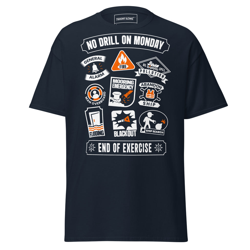 marine safety drill icons shirt no drill monday sailor crew emergency training apparel