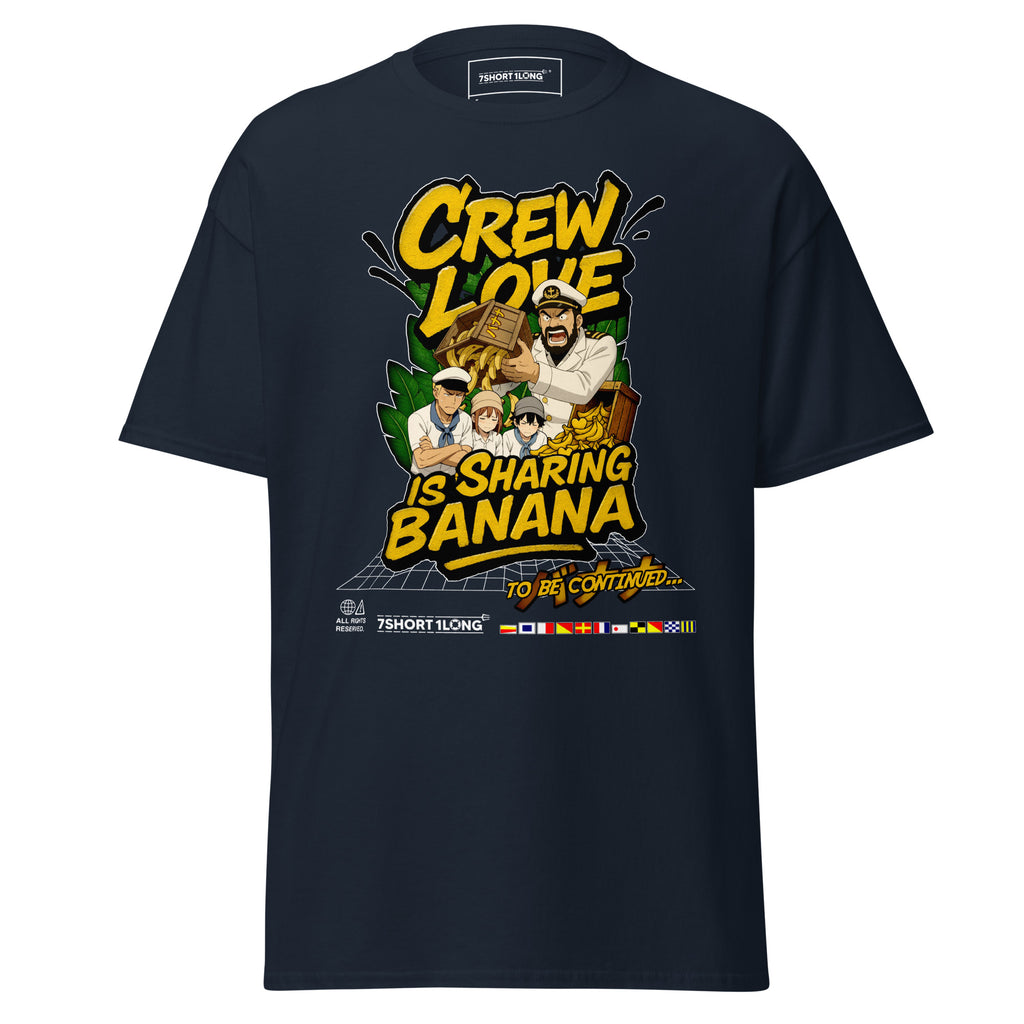 eafarer humor t-shirt anime crew sharing banana funny offshore crew shirt design
