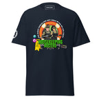 Unisex navy Housekeeping Department T-shirt by 7SHORT1LONG® with classic crew neck and front design.