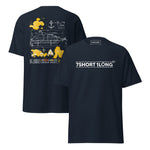 Maritime T-shirt with Tender Boat at Sea design, representing dual-use tender boats for ship-to-shore operations and emergency rescue on cruise ships.