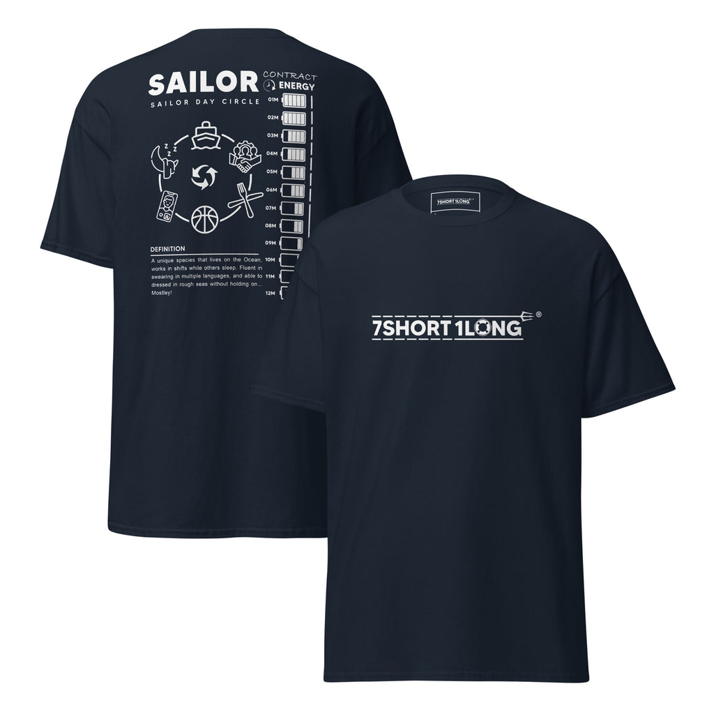 seafarer daily routine t-shirt nautical sailor lifestyle graphic white crew apparel